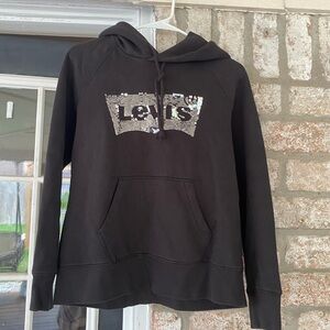 NWOT Levi’s fleece hoodie black XS